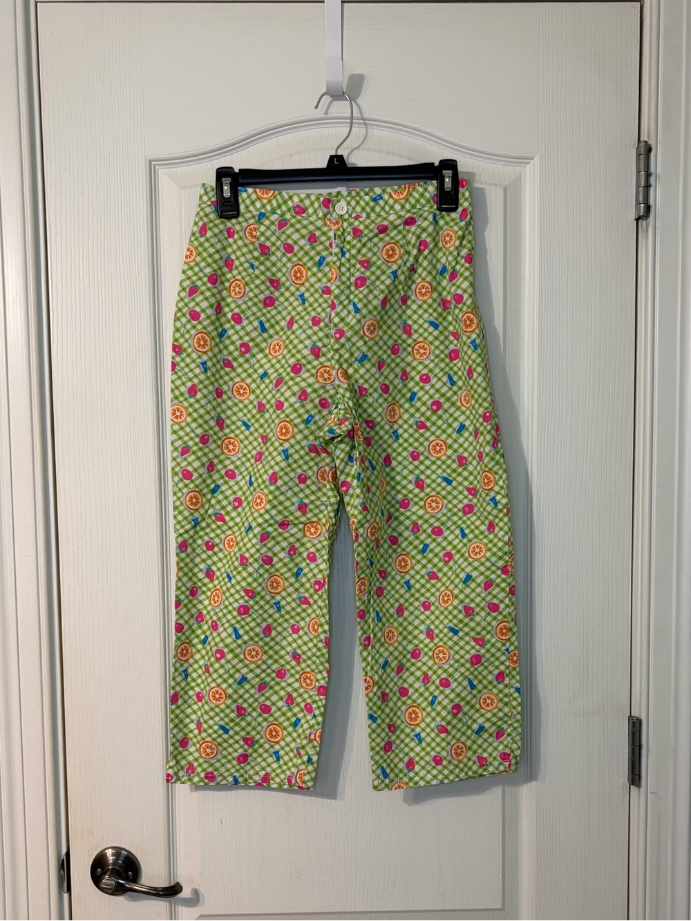 Vintage Sag Harbor Green Multi-Color Patterned Capris